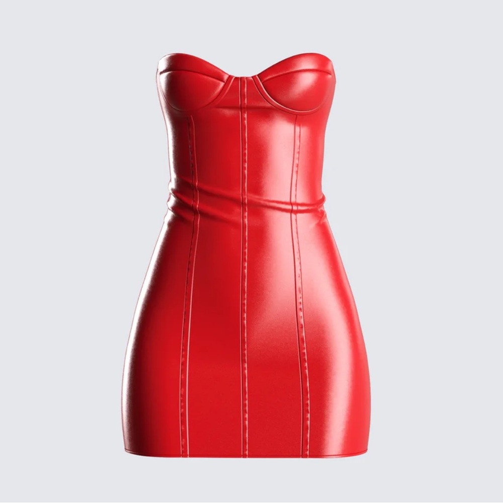 Finesse Trisha Vegan Leather Corset Dress